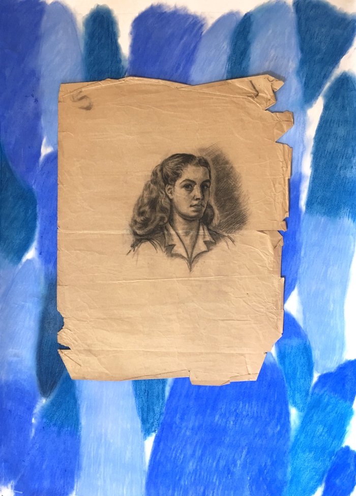 retrato de Betty realizado por Miguel sobre tiza sobre papel 100 x 70 1950 2019